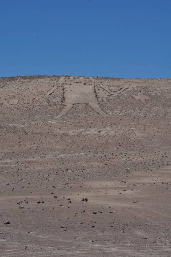 O famoso Gigante do Atacama, desenho com mais de 80 metros no deserto do Atacama, região de Iquique - Chile